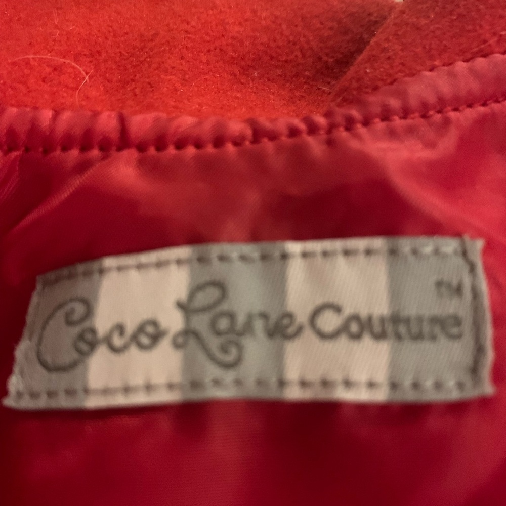 Elegant Red Dog Coat with Bow - Picture 4 of 5